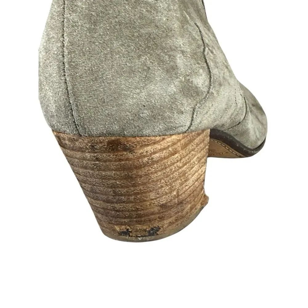 Isabel Marant Dicker Ankle Boots Gray Green Suede Western Style 37 / US 7 - Picture 5 of 9